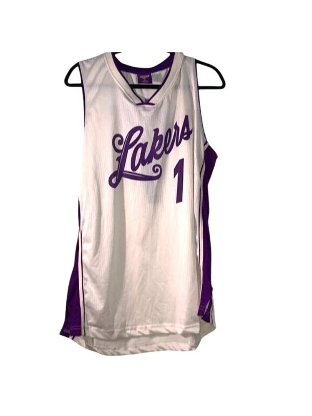 Los Angeles Lakers #1 White & Purple Basketball Jersey XL Links Marketing Group